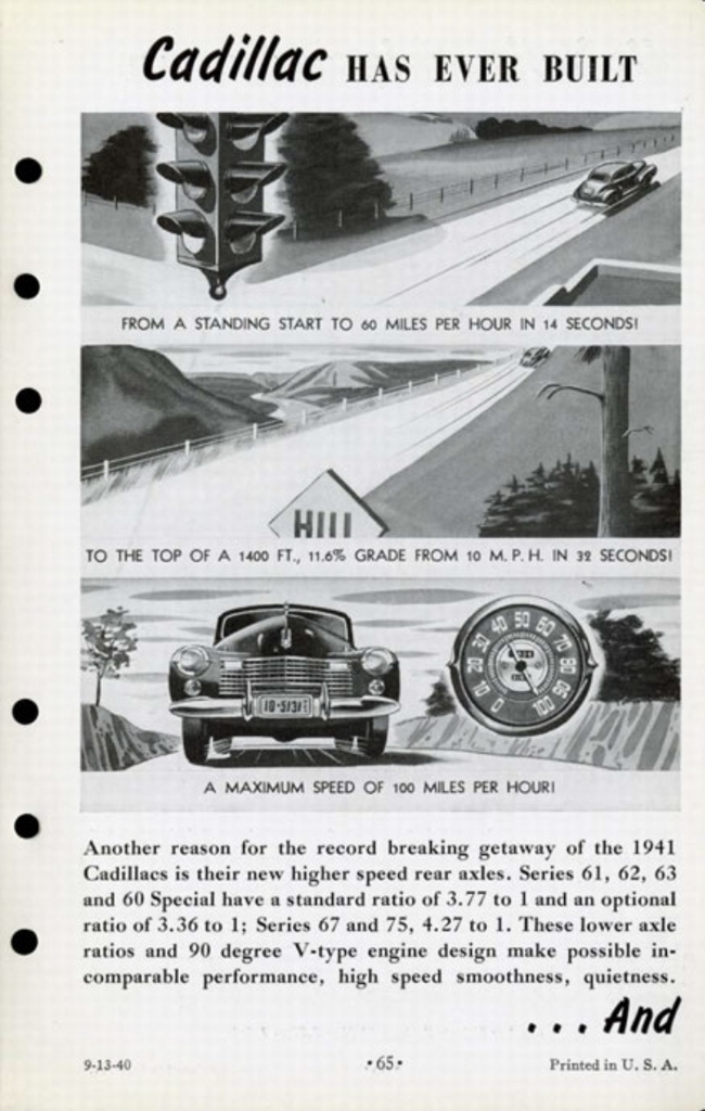 1941 Cadillac Salesmans Data Book Page 34